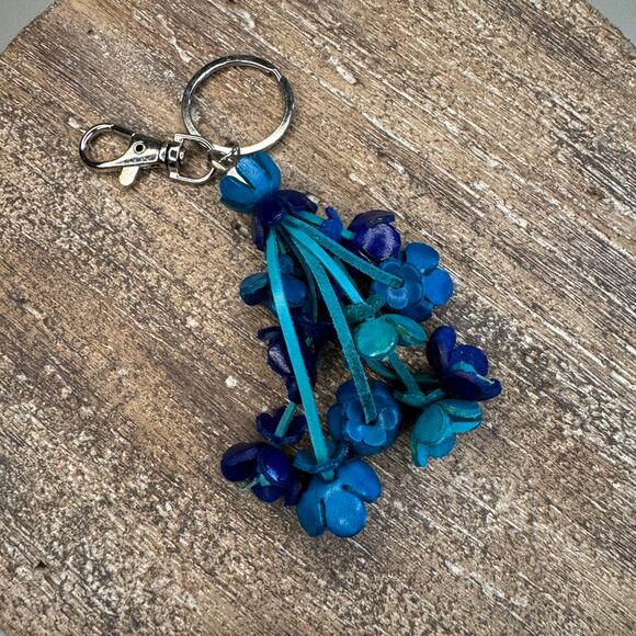 Leather Flower Purse Charm Genuine Leather Bag Charm NEW FAST SHIP - Picture 3 of 6